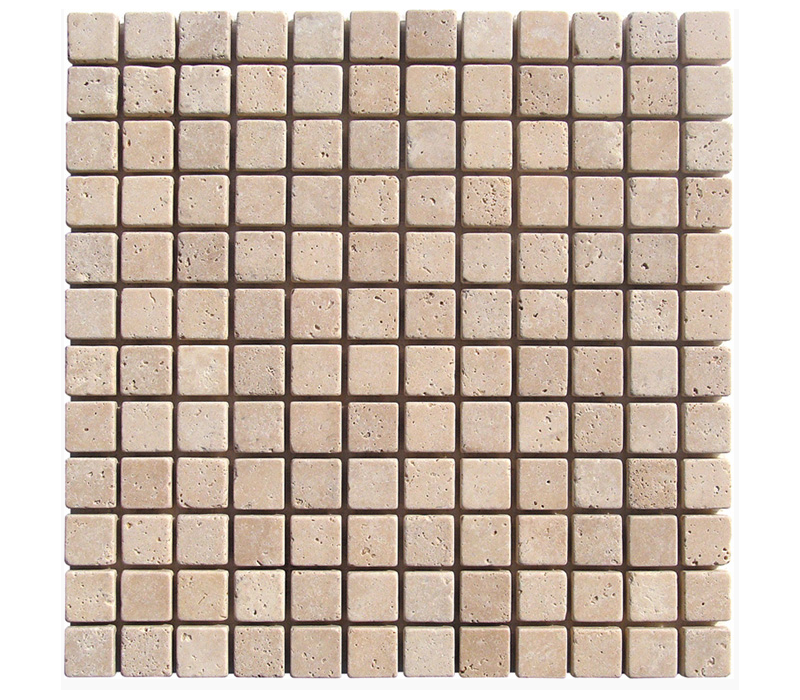 TRAVERTIN MOSAIQUE 2.3X2.3 CM IVOIRE