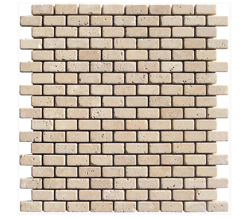 TRAVERTIN MOSAÏQUE BRIQUE 1.5X3 CM IVOIRE