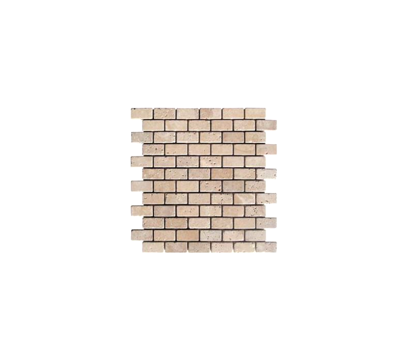 TRAVERTIN MOSAIQUE BRIQUE 2.3X4.8 CM IVOIRE