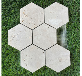 TRAVERTIN MOSAIQUE HEXAGONE...