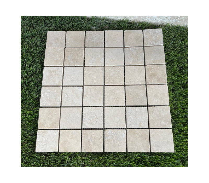 MARBRE MOSAIQUE 4.8x4.8 CM CREME IVOIRE