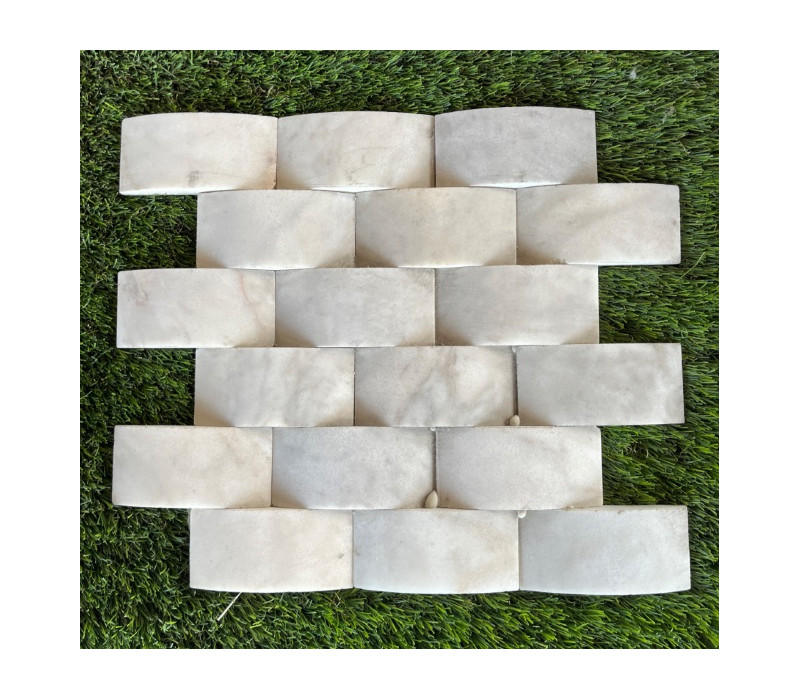 MARBRE MOSAIQUE CARRARA BLANC BRIQUE 5X10 CM