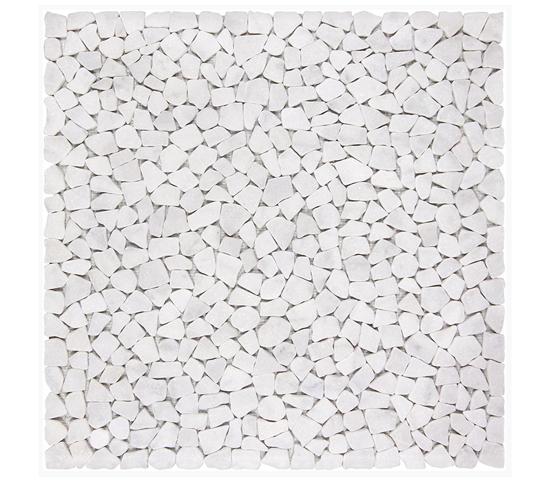 MARBRE MOSAÏQUE GALET CARRARA BLANC