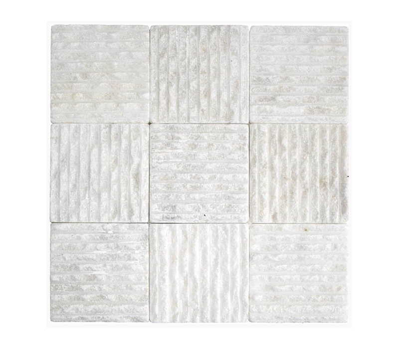 MARBRE MOSAIQUE BROSSÉE 10X10 CM CARRARA BLANC