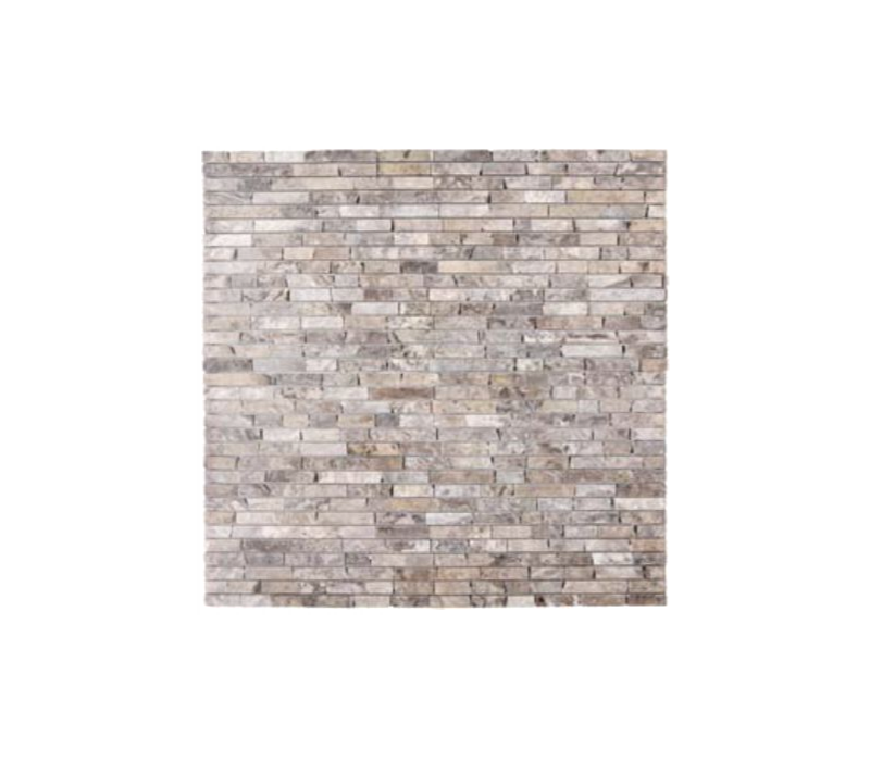 TRAVERTIN MOSAIQUE BARRETTE 1.5XBANDE LIBRE SILVER